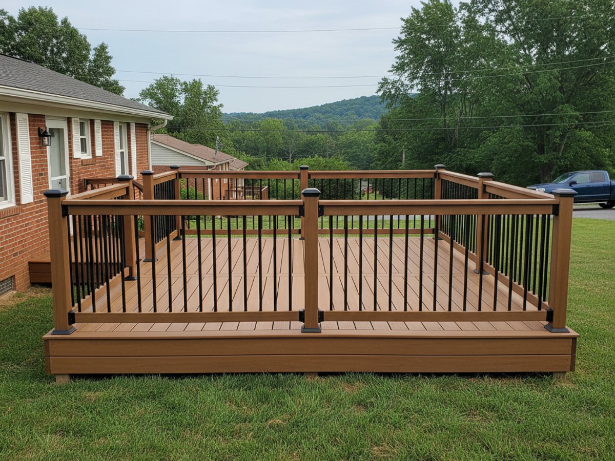 Custom Deck Design completed by Majestic Deck Co in Millington, TN